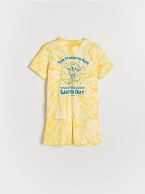 Reserved - Bawełniana piżama z nadrukiem - żółty