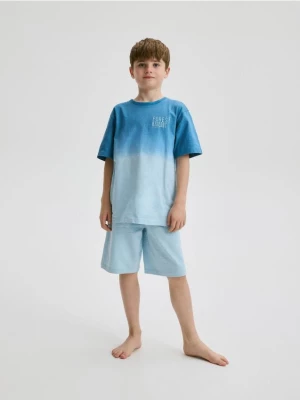 Reserved - Bawełniana piżama z szortami - jasnoniebieski