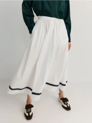 Reserved - Bawełniana spódnica maxi - biały