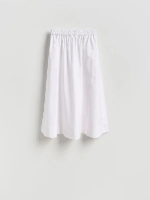 Reserved - Bawełniana spódnica midi - biały
