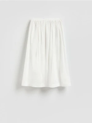 Reserved - Bawełniana spódnica midi - biały