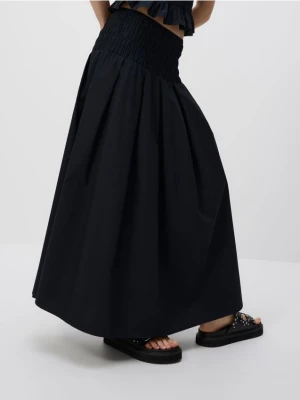 Reserved - Bawełniana spódnica midi - czarny