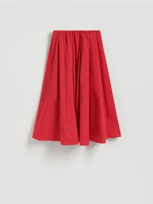 Reserved - Bawełniana spódnica midi - czerwony