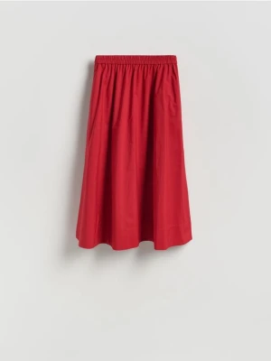 Reserved - Bawełniana spódnica midi - czerwony