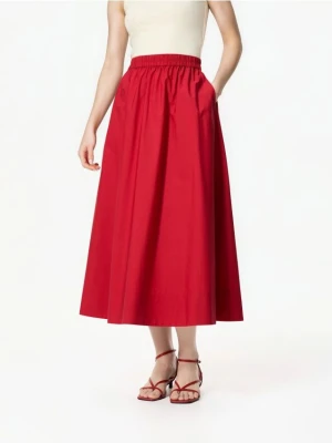 Reserved - Bawełniana spódnica midi - czerwony