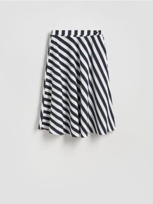 Reserved - Bawełniana spódnica midi - granatowy