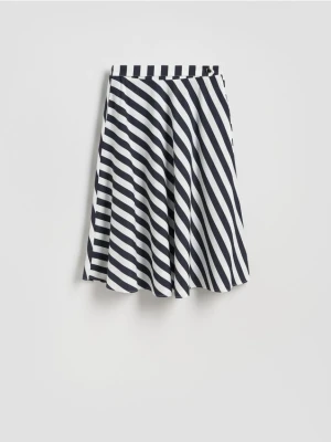 Reserved - Bawełniana spódnica midi - granatowy