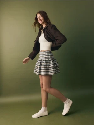 Reserved - Bawełniana spódnica mini - wielobarwny