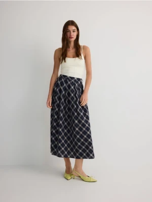 Reserved - Bawełniana spódnica w kratę - granatowy