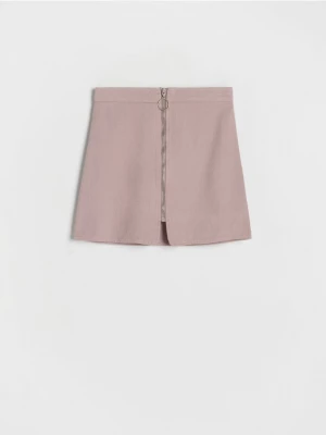 Reserved - Bawełniana spódnica z zamkiem - brązowy