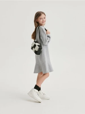 Reserved - Bawełniana sukienka - ciemnoszary