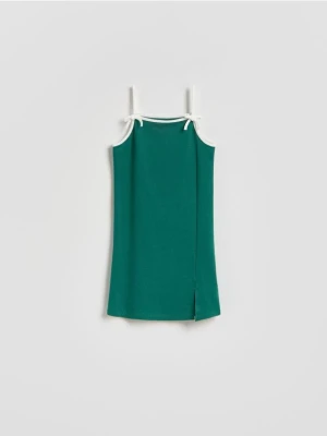 Reserved - Bawełniana sukienka - ciemnozielony