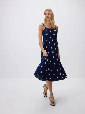 Reserved - Bawełniana sukienka - granatowy