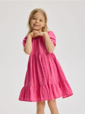 Reserved - Bawełniana sukienka - intensywny róż