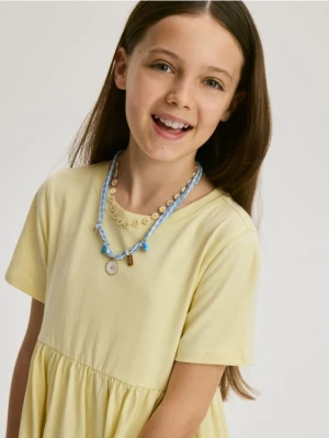 Reserved - Bawełniana sukienka - jasnożółty