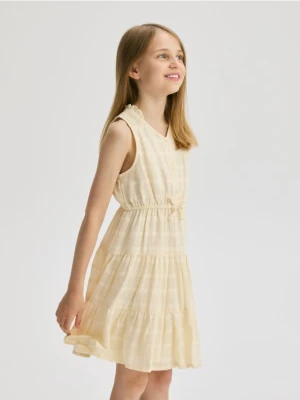 Reserved - Bawełniana sukienka - kremowy