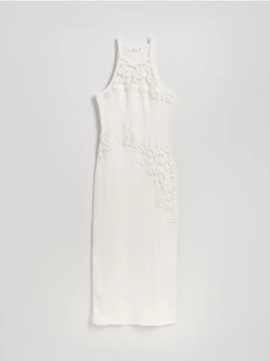 Reserved - Bawełniana sukienka maxi - biały