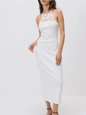 Reserved - Bawełniana sukienka maxi - biały