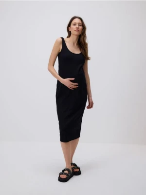 Reserved - Bawełniana sukienka midi - czarny