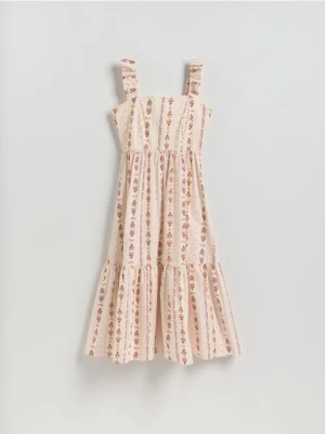 Reserved - Bawełniana sukienka midi - wielobarwny