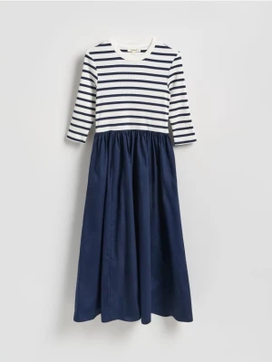 Reserved - Bawełniana sukienka midi - wielobarwny