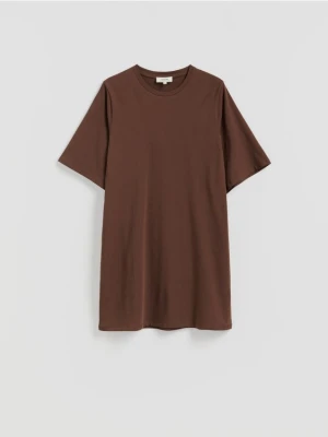 Reserved - Bawełniana sukienka mini - brązowy