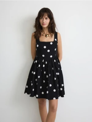 Reserved - Bawełniana sukienka mini - czarny