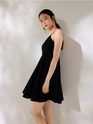 Reserved - Bawełniana sukienka mini - czarny