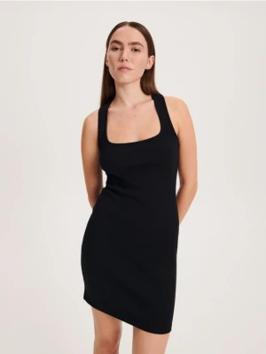 Reserved - Bawełniana sukienka mini - czarny