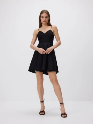 Reserved - Bawełniana sukienka mini - czarny