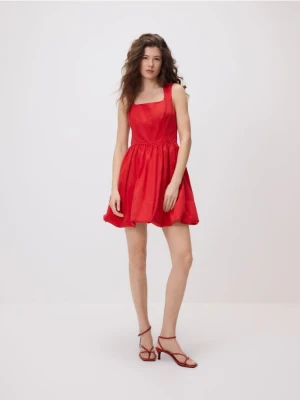 Reserved - Bawełniana sukienka mini - czerwony