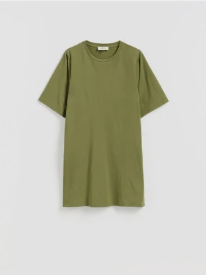 Reserved - Bawełniana sukienka mini - oliwkowy