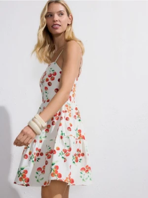 Reserved - Bawełniana sukienka mini - wielobarwny