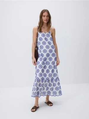 Reserved - Bawełniana sukienka na ramiączkach - wielobarwny