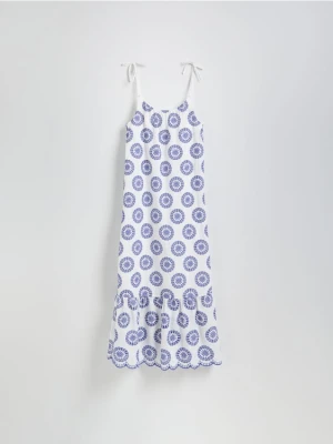 Reserved - Bawełniana sukienka na ramiączkach - wielobarwny