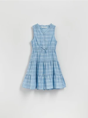 Reserved - Bawełniana sukienka - niebieski