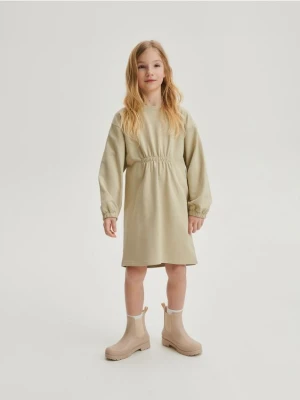 Reserved - Bawełniana sukienka - oliwkowy