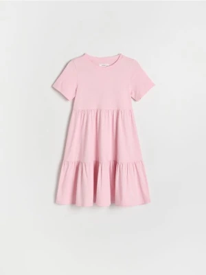 Reserved - Bawełniana sukienka - pastelowy róż
