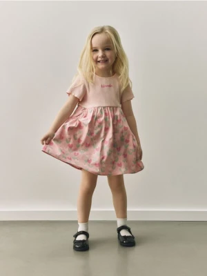 Reserved - Bawełniana sukienka - pastelowy róż