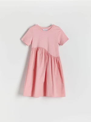 Reserved - Bawełniana sukienka - różowy