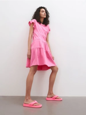 Reserved - Bawełniana sukienka - różowy