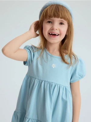Reserved - Bawełniana sukienka z haftem - jasnoniebieski