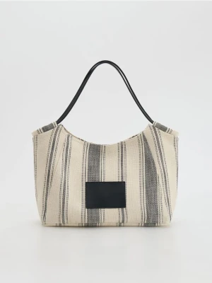 Reserved - Bawełniana torebka shopper - ciemnobrązowy