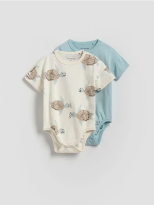 Reserved - Bawełniane body 2 pack - beżowy