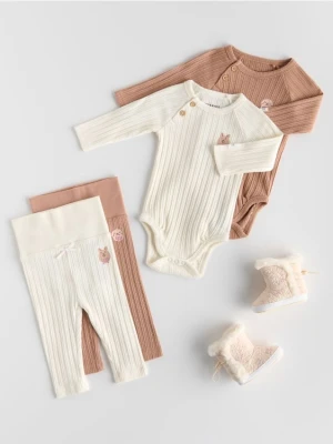 Reserved - Bawełniane body 2 pack - brązowy