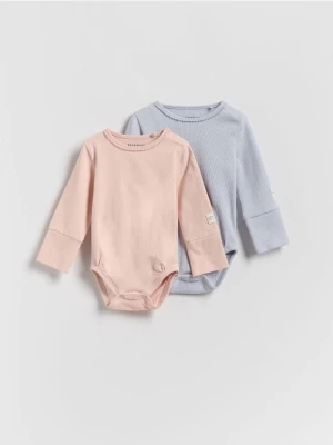 Reserved - Bawełniane body 2 pack - brudny róż
