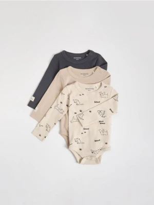 Reserved - Bawełniane body 3 pack - beżowy