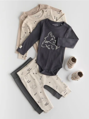 Reserved - Bawełniane body 3 pack - beżowy