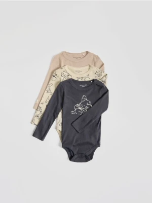 Reserved - Bawełniane body 3 pack - beżowy