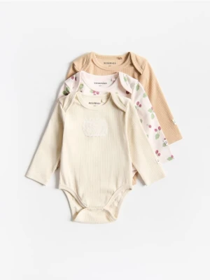 Reserved - Bawełniane body 3 pack - beżowy